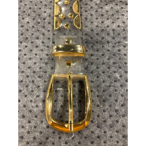 Vintage Transparent & Gold Metal Lion Head Belt With Buckle & Decorative Details main image 3